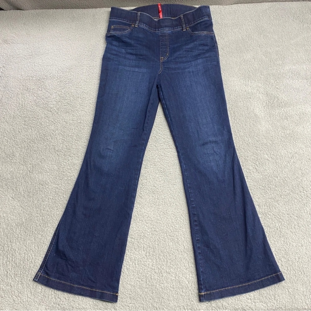 SPANX Flare Pull On Stretch Denim Jeans Midnight Shade Shapewear Sz 2X Tall